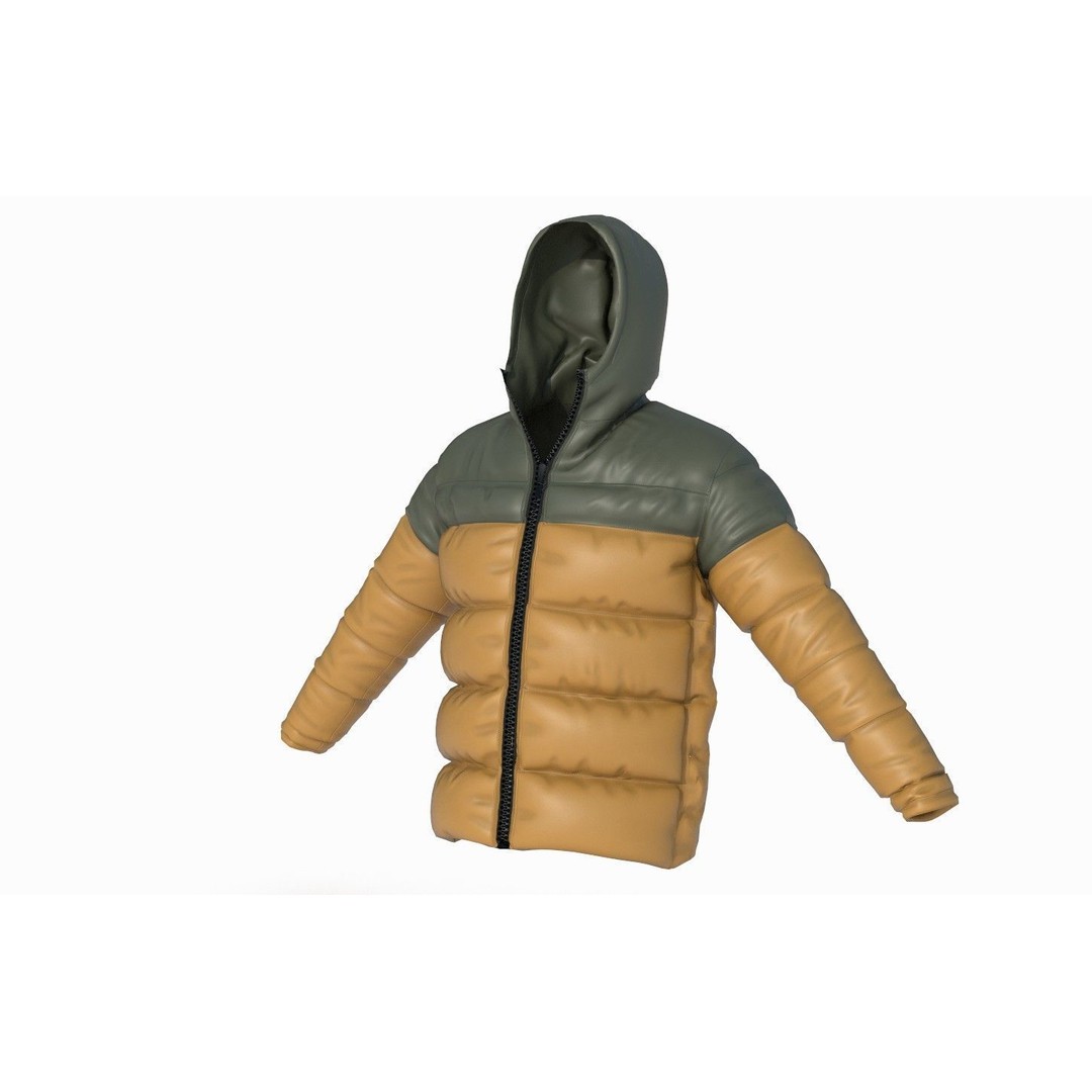 Winter Jacket 3D Model – Low Poly Fashion Coat, PBR Textures - View 6