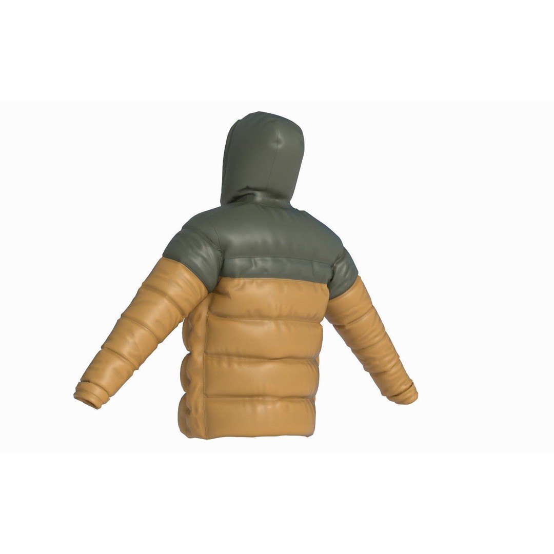 Winter Jacket 3D Model – Low Poly Fashion Coat, PBR Textures - View 7