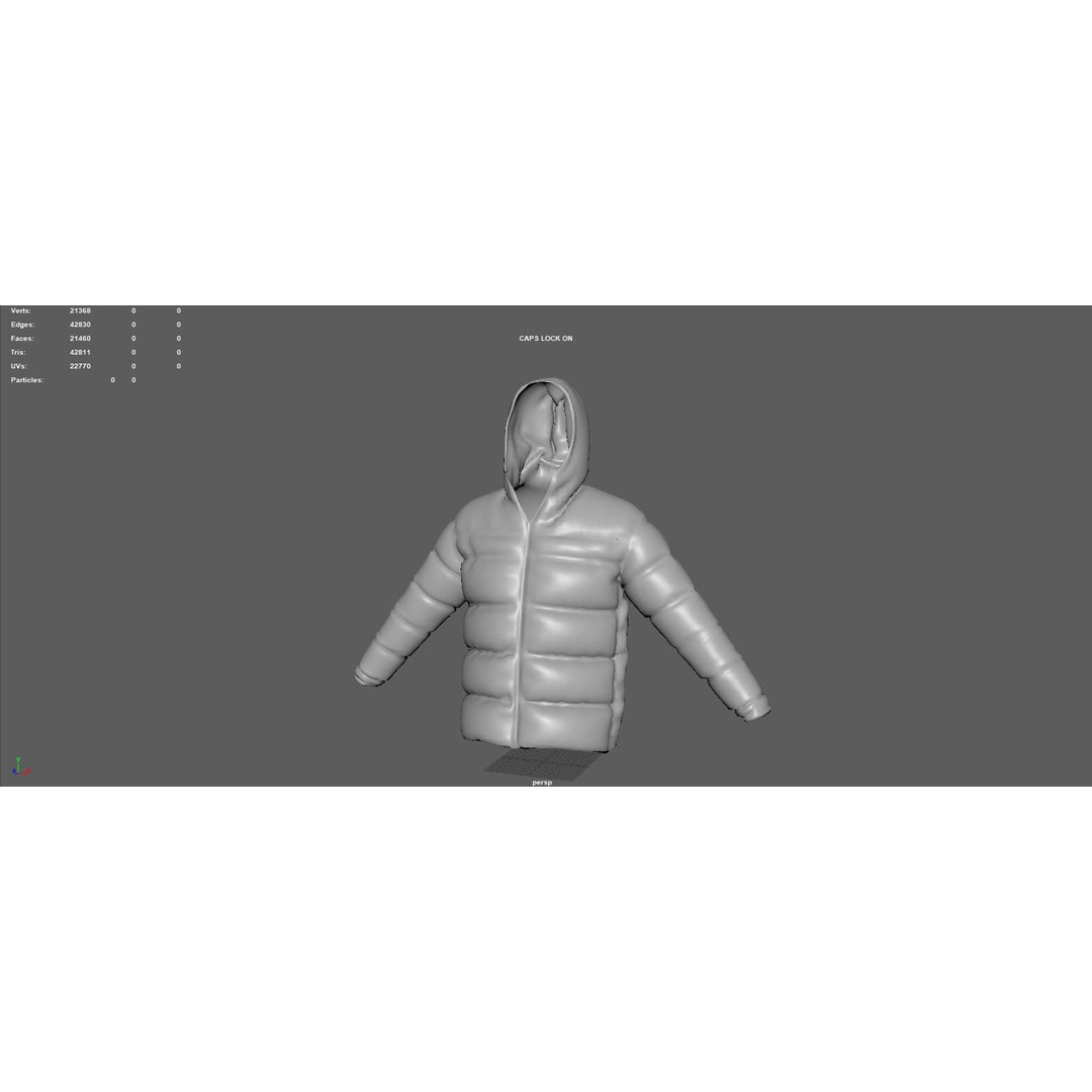 Winter Jacket 3D Model – Low Poly Fashion Coat, PBR Textures - View 9