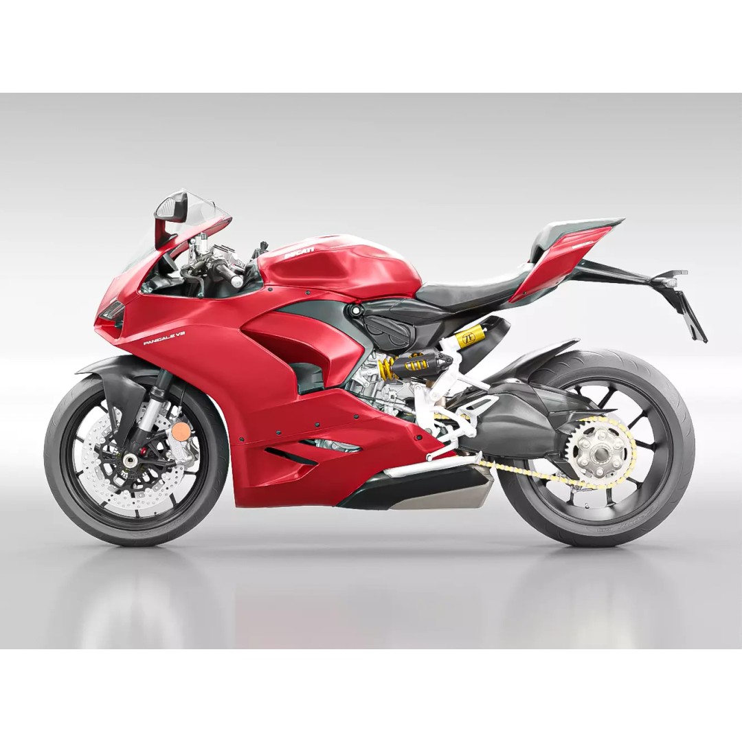 DUCATI PANIGALE V2 2021 3D Model – Low Poly Game Asset, FBX, OBJ - View 13