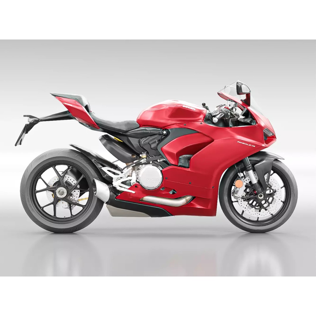 DUCATI PANIGALE V2 2021 3D Model – Low Poly Game Asset, FBX, OBJ - View 14
