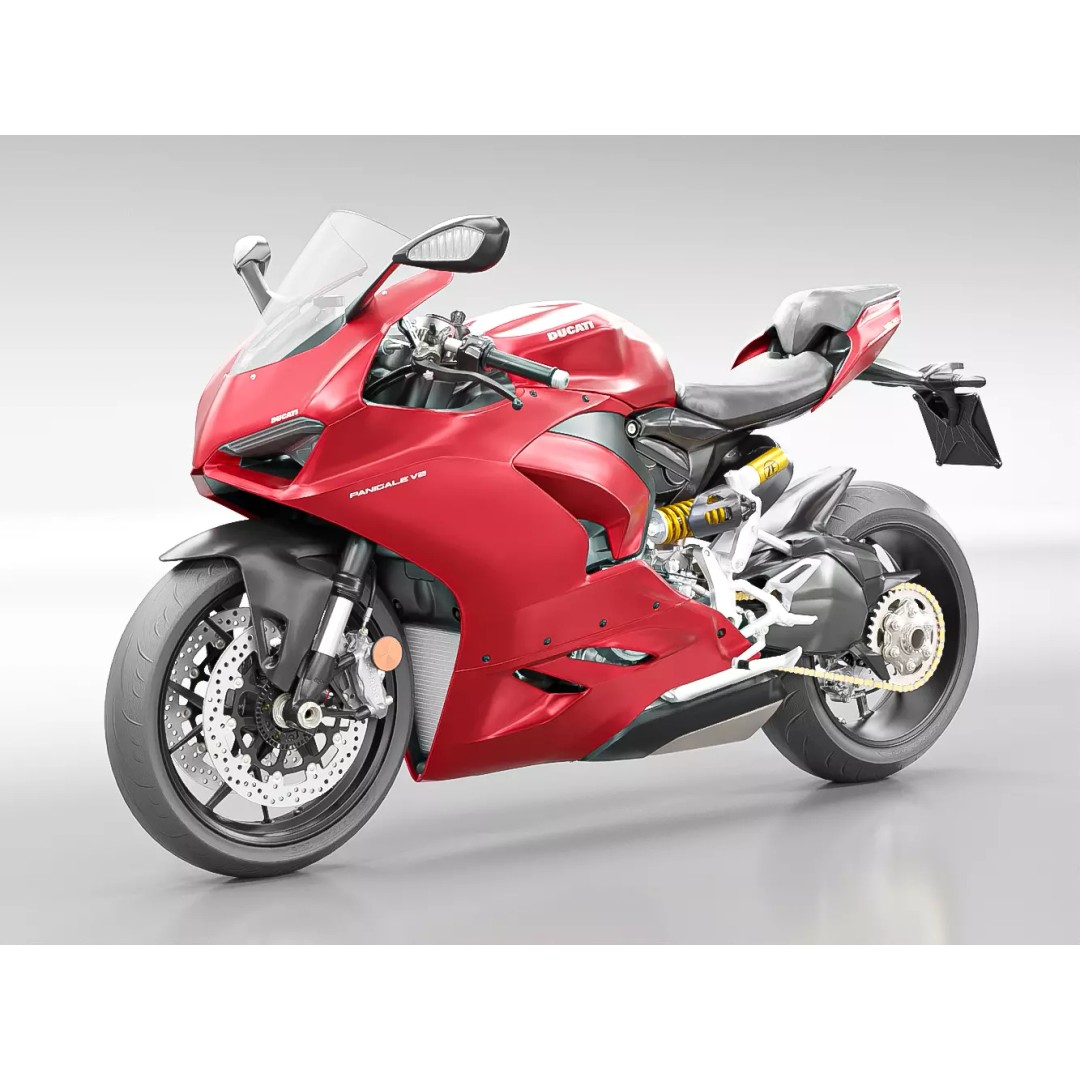 DUCATI PANIGALE V2 2021 3D Model – Low Poly Game Asset, FBX, OBJ - View 4