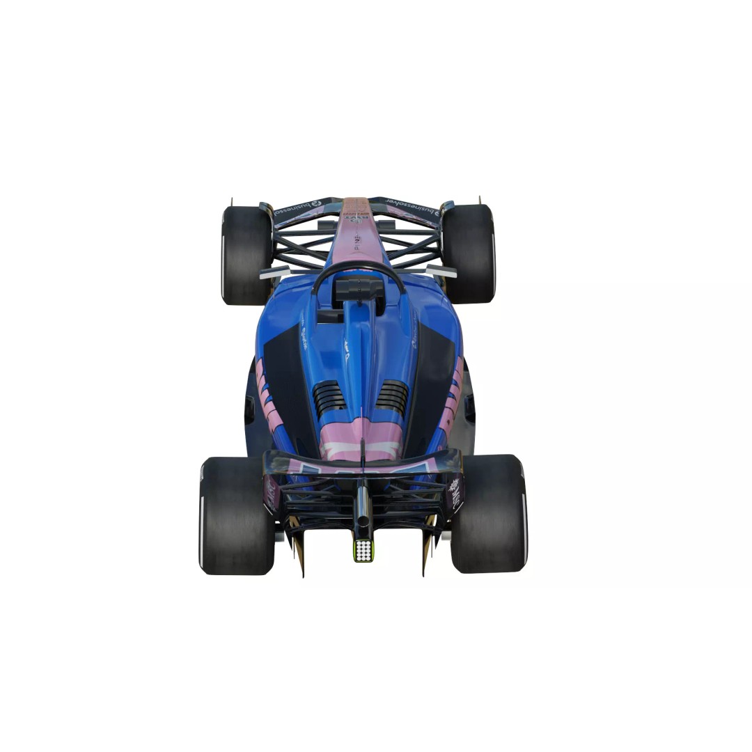 F1 Alpine A525 3D Model – PBR Racing Car Asset, FBX, OBJ, Blender - View 10