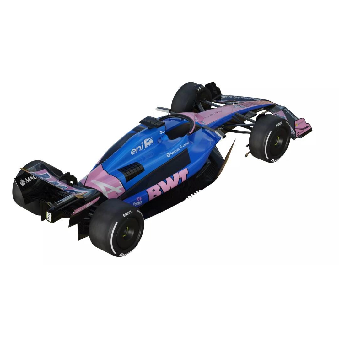 F1 Alpine A525 3D Model – PBR Racing Car Asset, FBX, OBJ, Blender - View 11