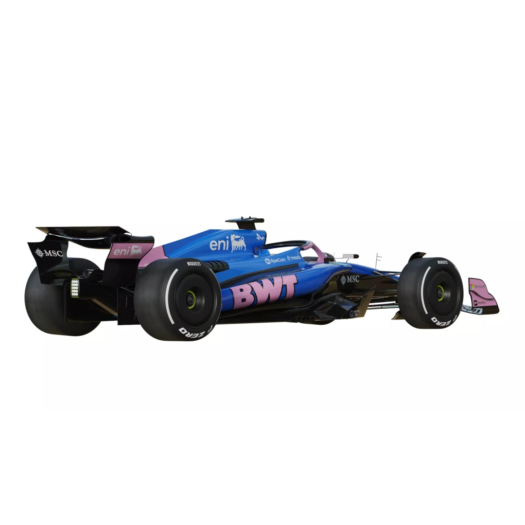F1 Alpine A525 3D Model – PBR Racing Car Asset, FBX, OBJ, Blender - View 12