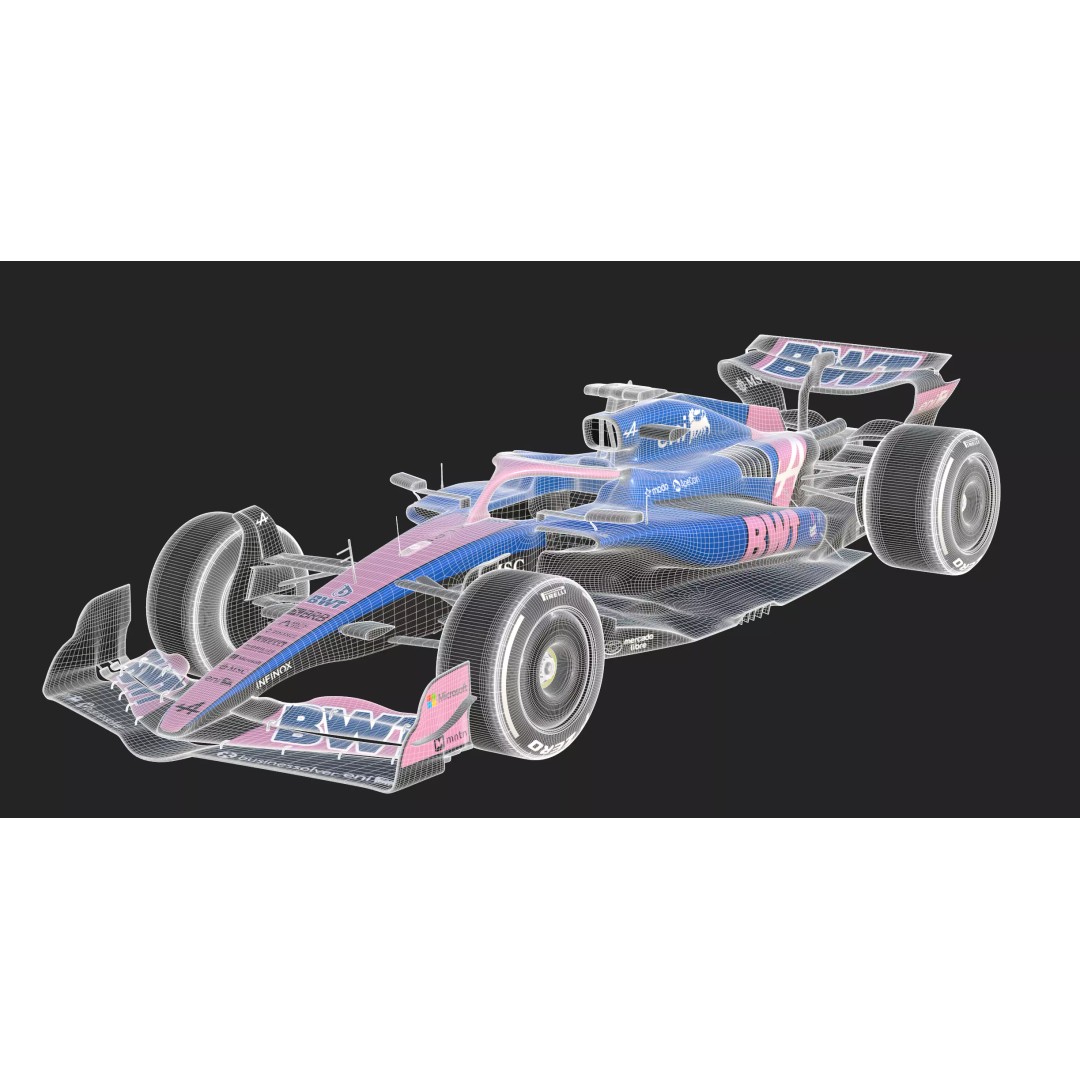 F1 Alpine A525 3D Model – PBR Racing Car Asset, FBX, OBJ, Blender - View 17