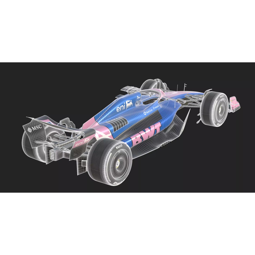 F1 Alpine A525 3D Model – PBR Racing Car Asset, FBX, OBJ, Blender - View 18