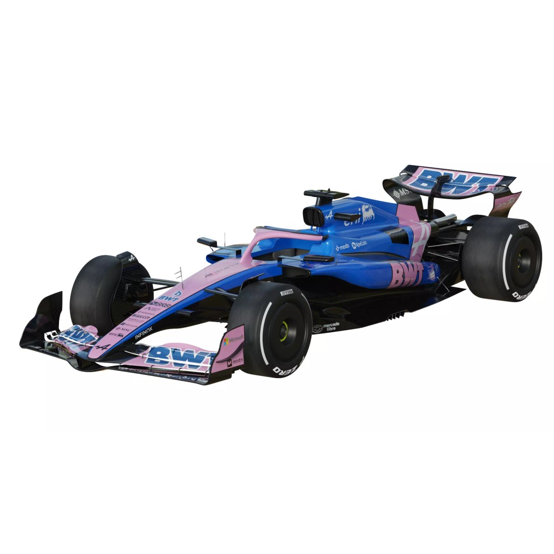 F1 Alpine A525 3D Model – PBR Racing Car Asset, FBX, OBJ, Blender - View 3