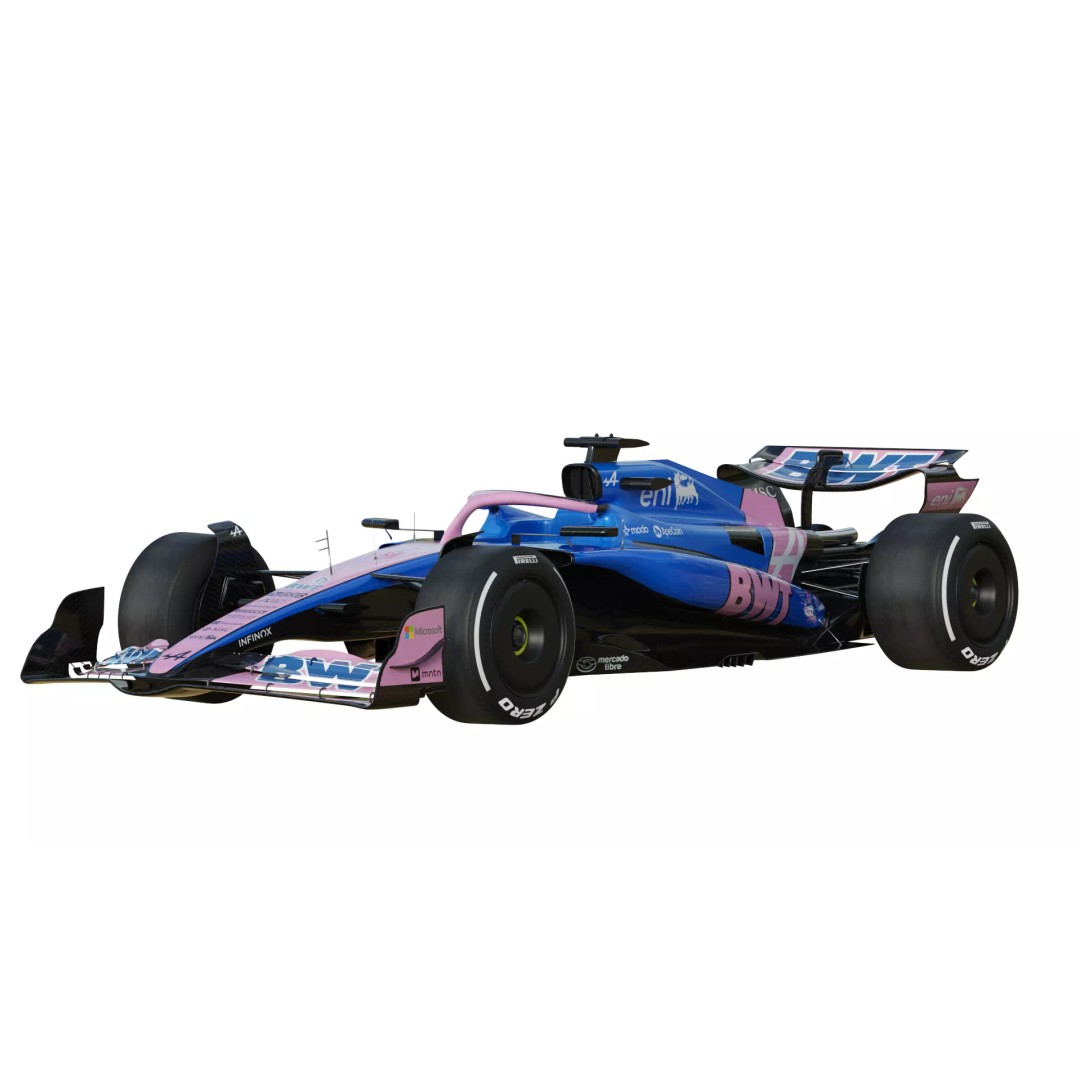 F1 Alpine A525 3D Model – PBR Racing Car Asset, FBX, OBJ, Blender - View 6