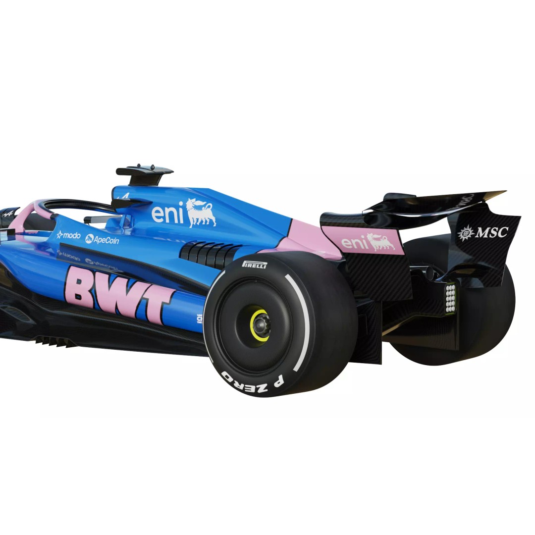 F1 Alpine A525 3D Model – PBR Racing Car Asset, FBX, OBJ, Blender - View 8