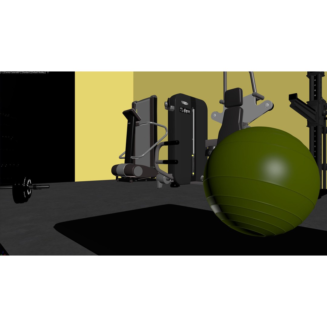Gym Room 3D Model – Highly Detailed Interior Scene, FBX & OBJ - View 10