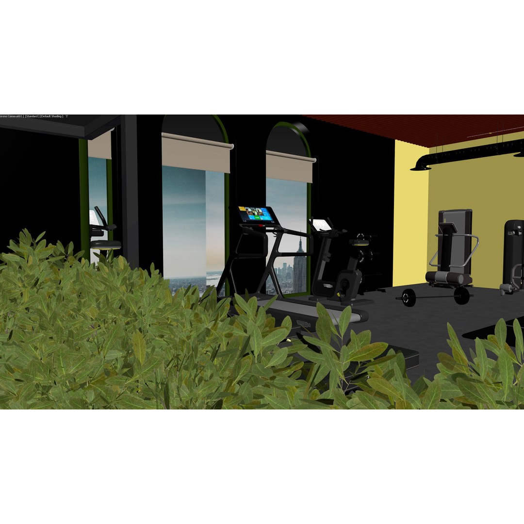 Gym Room 3D Model – Highly Detailed Interior Scene, FBX & OBJ - View 16
