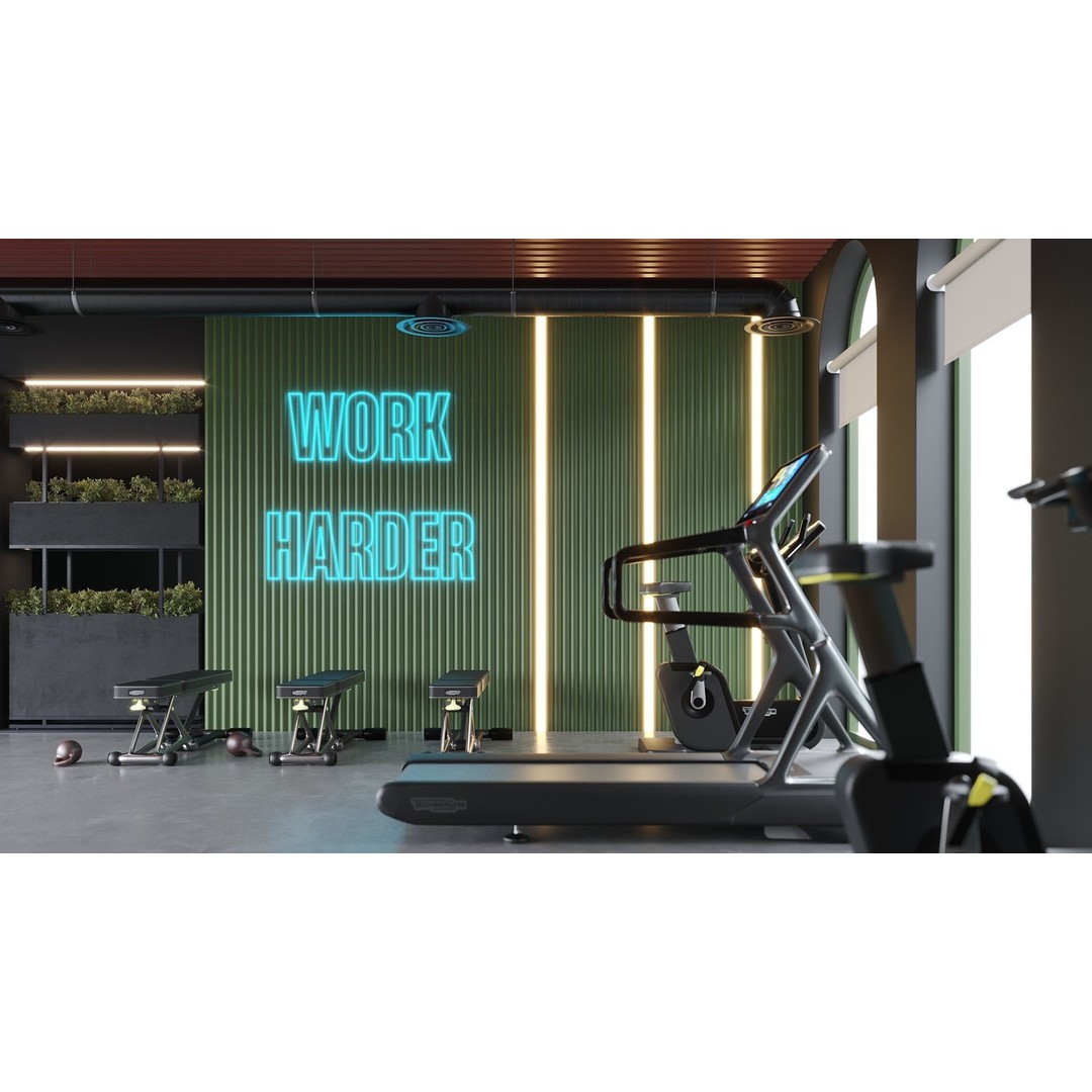 Gym Room 3D Model – Highly Detailed Interior Scene, FBX & OBJ - View 3