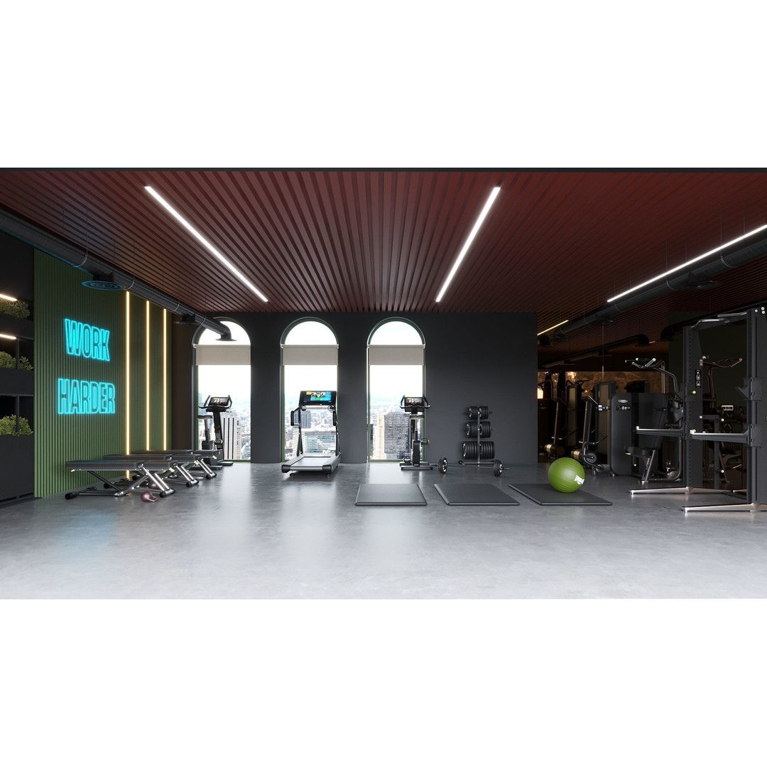Gym Room 3D Model – Highly Detailed Interior Scene, FBX & OBJ - View 8