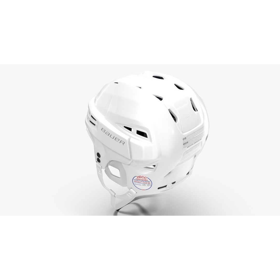 Hockey Helmet 3D Model – Bauer Re-Akt 100 White, PBR Textured - View 12