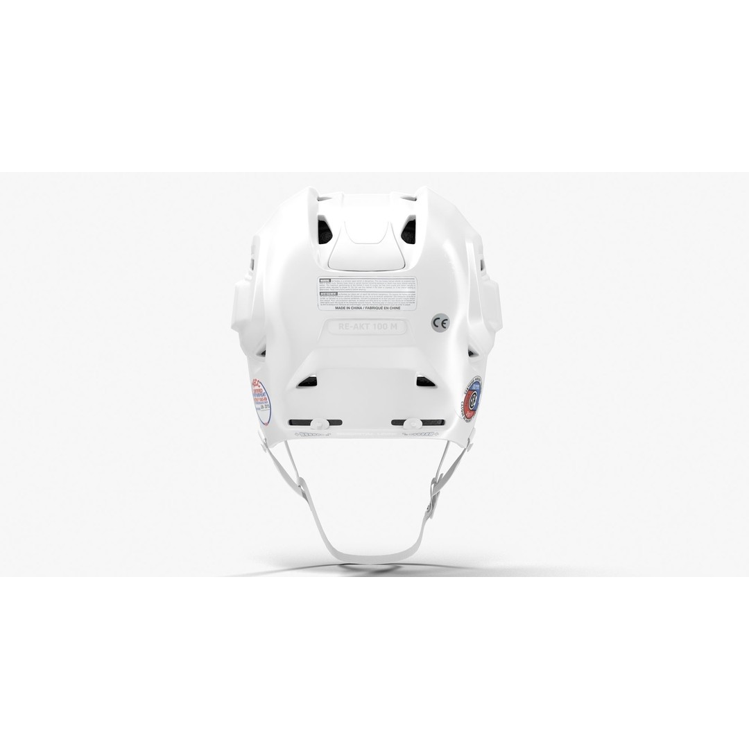 Hockey Helmet 3D Model – Bauer Re-Akt 100 White, PBR Textured - View 13