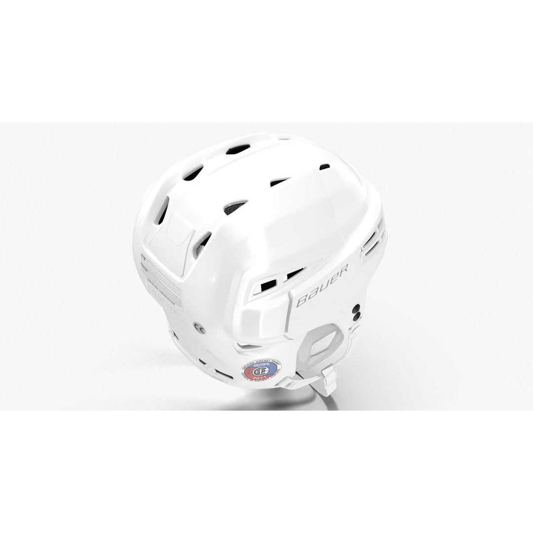 Hockey Helmet 3D Model – Bauer Re-Akt 100 White, PBR Textured - View 14