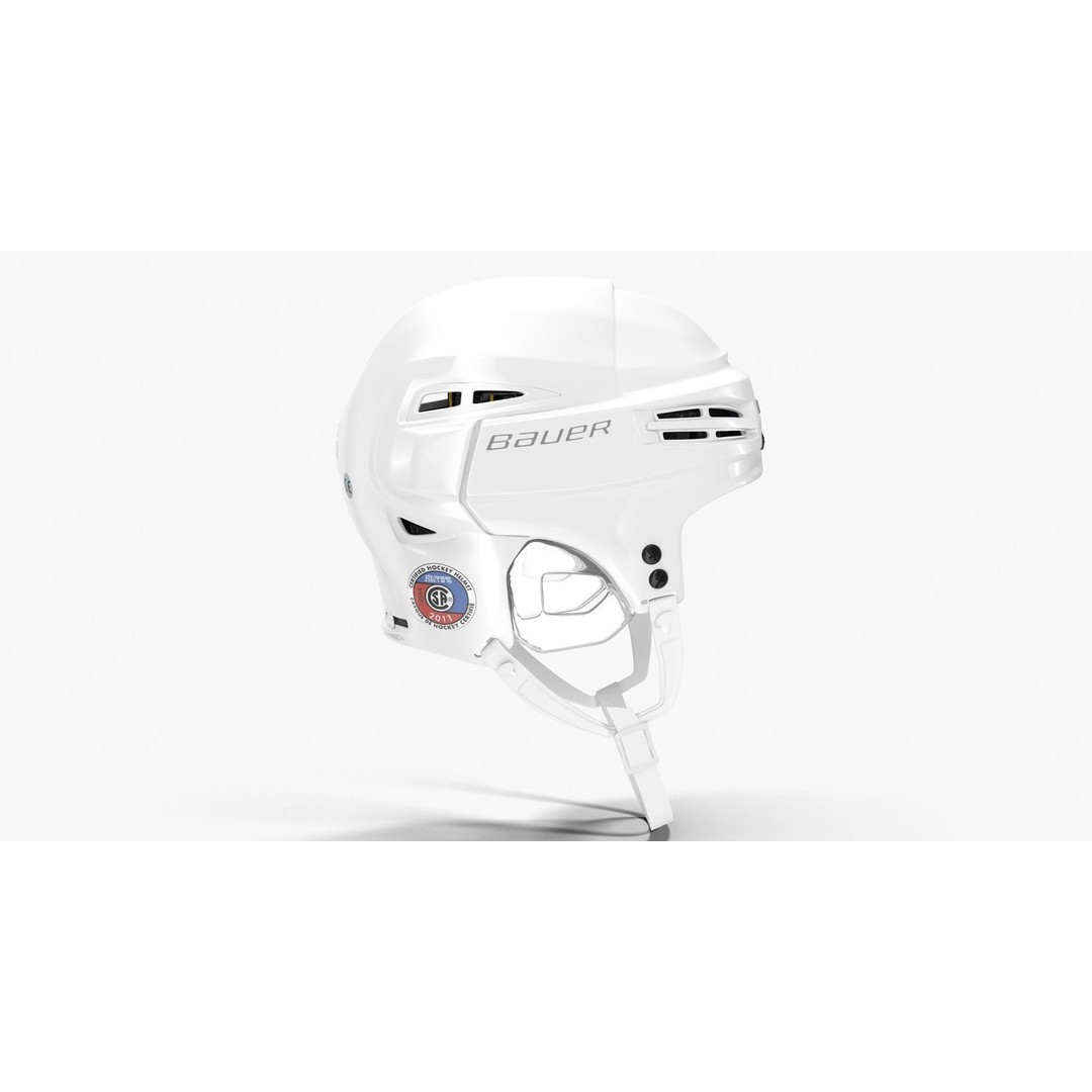 Hockey Helmet 3D Model – Bauer Re-Akt 100 White, PBR Textured - View 15