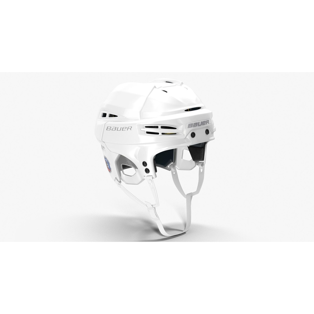 Hockey Helmet 3D Model – Bauer Re-Akt 100 White, PBR Textured - View 16