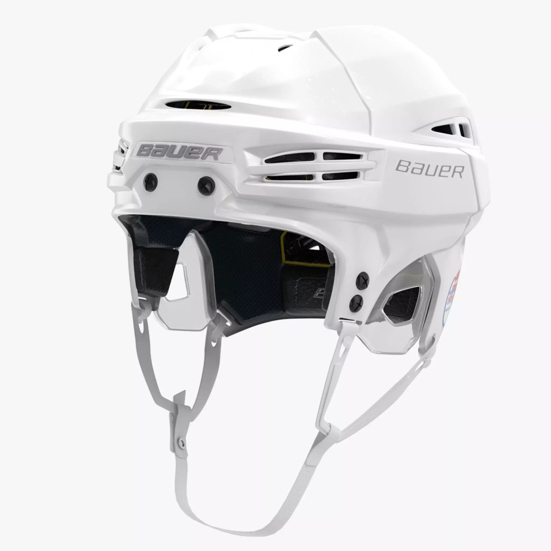 Hockey Helmet 3D Model – Bauer Re-Akt 100 White, PBR Textured - View 2