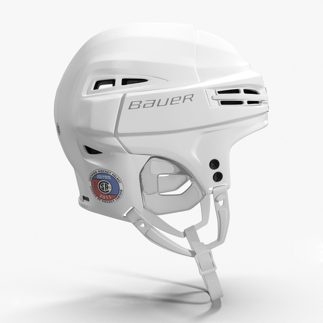 Hockey Helmet 3D Model – Bauer Re-Akt 100 White, PBR Textured - View 22