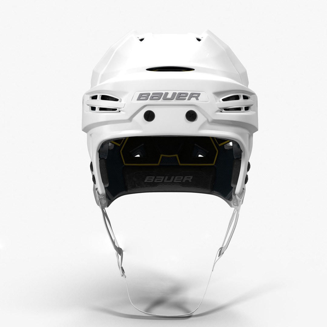 Hockey Helmet 3D Model – Bauer Re-Akt 100 White, PBR Textured - View 24
