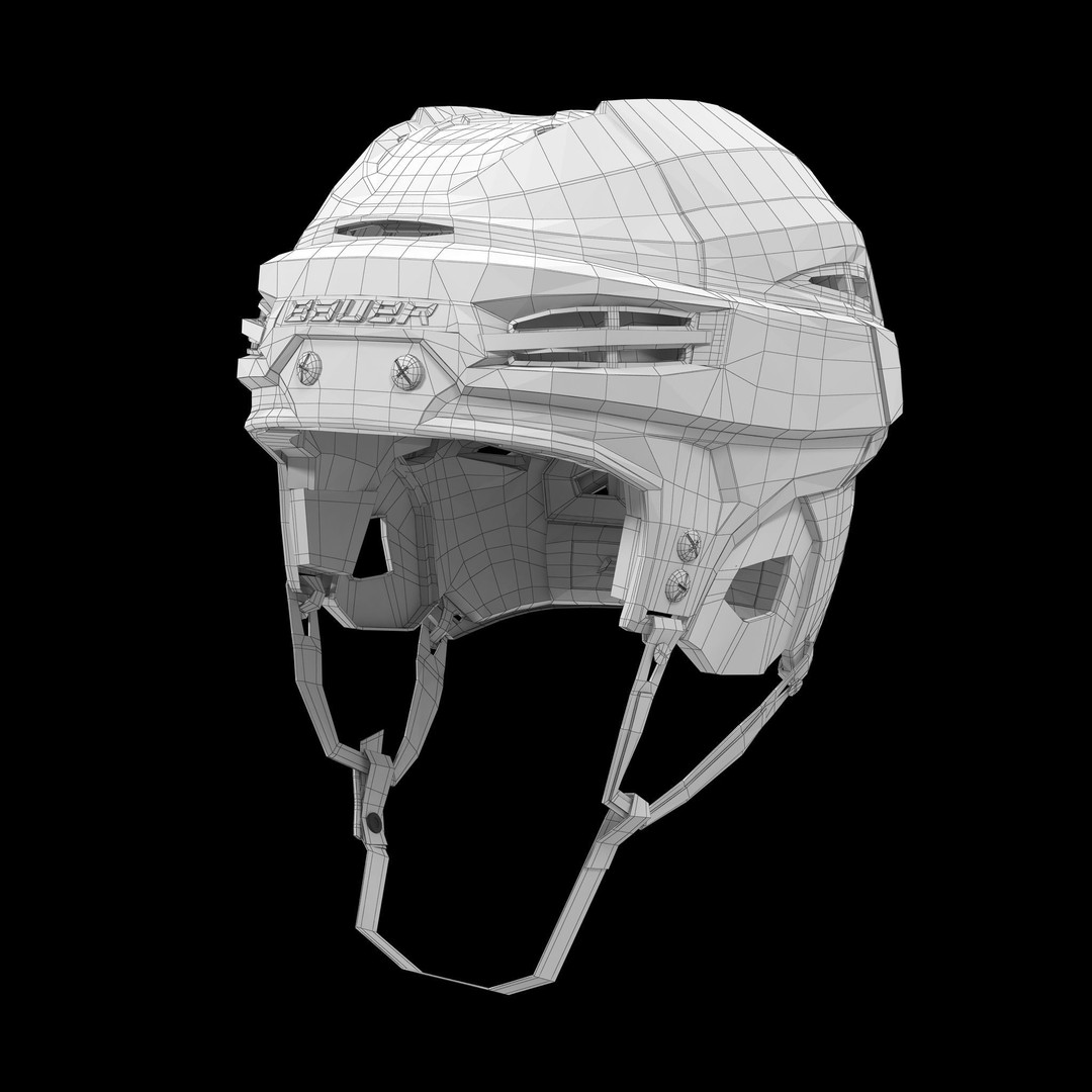Hockey Helmet 3D Model – Bauer Re-Akt 100 White, PBR Textured - View 25