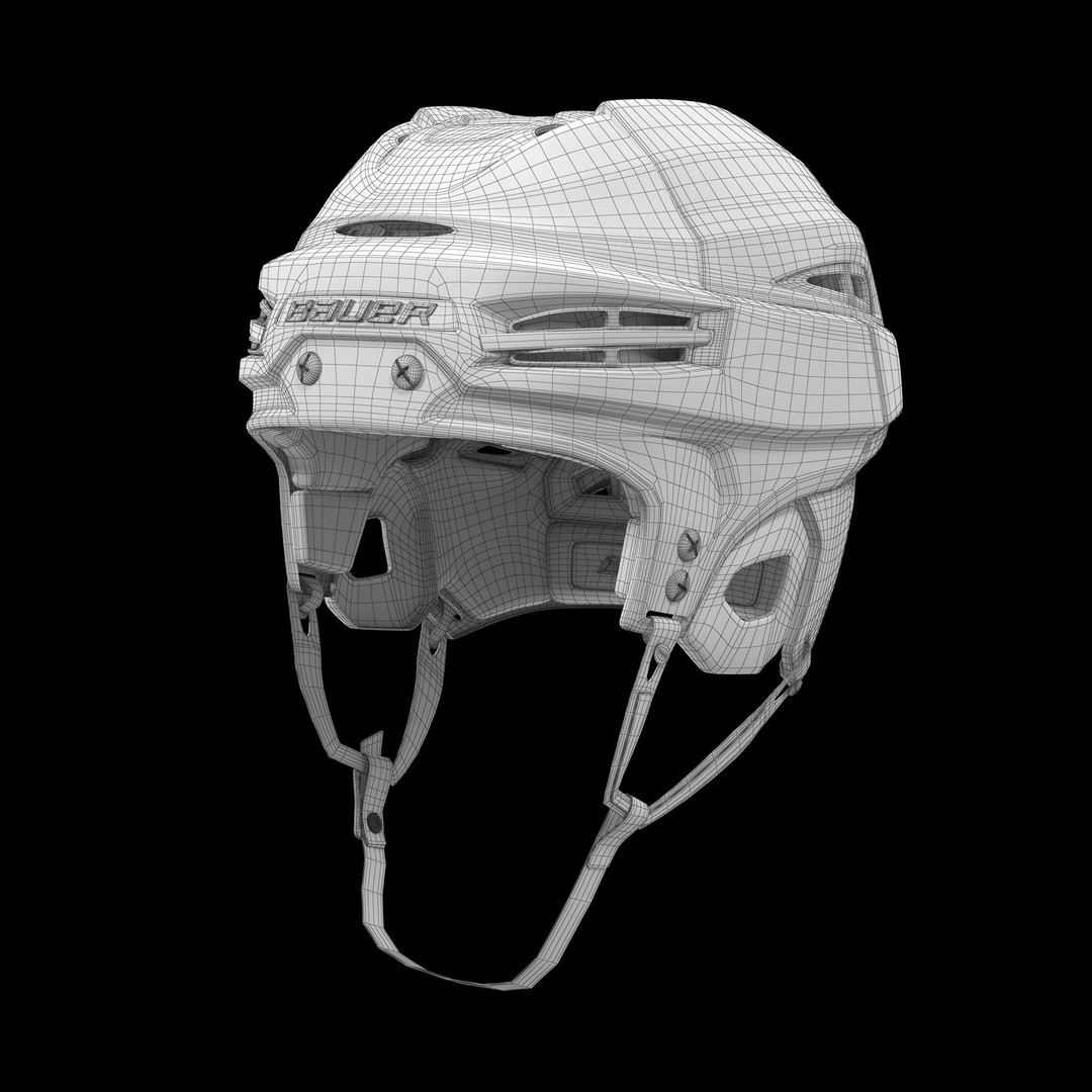 Hockey Helmet 3D Model – Bauer Re-Akt 100 White, PBR Textured - View 26