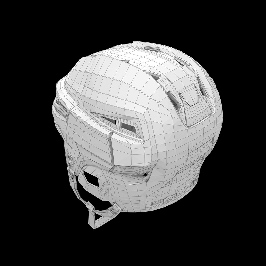 Hockey Helmet 3D Model – Bauer Re-Akt 100 White, PBR Textured - View 27
