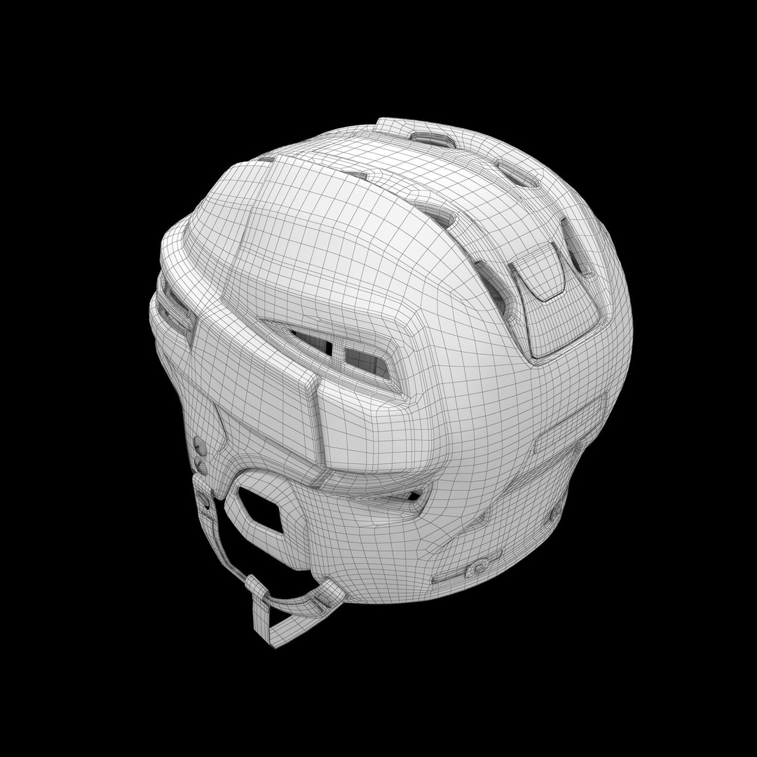 Hockey Helmet 3D Model – Bauer Re-Akt 100 White, PBR Textured - View 28