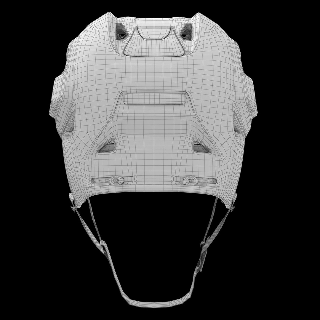 Hockey Helmet 3D Model – Bauer Re-Akt 100 White, PBR Textured - View 30