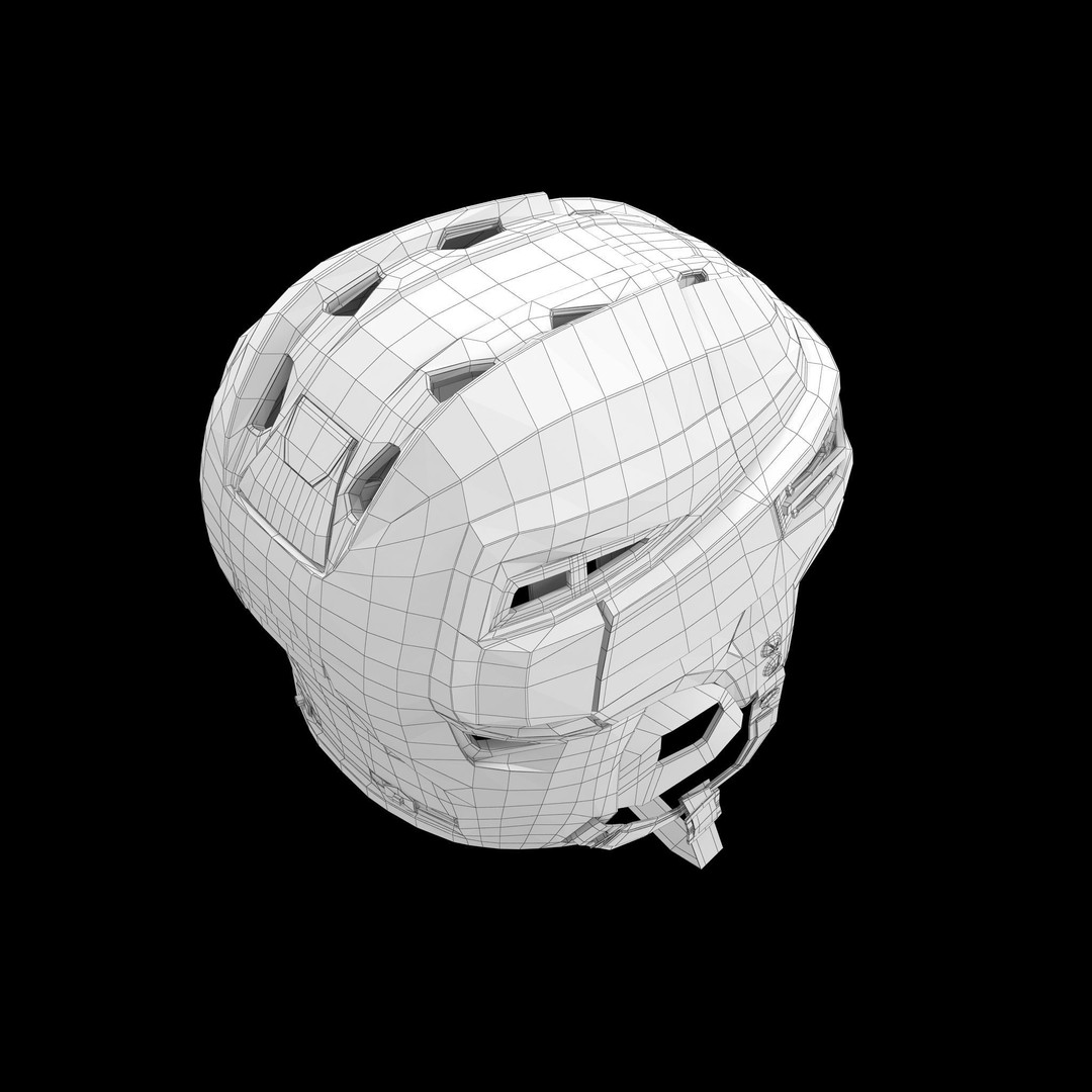 Hockey Helmet 3D Model – Bauer Re-Akt 100 White, PBR Textured - View 31