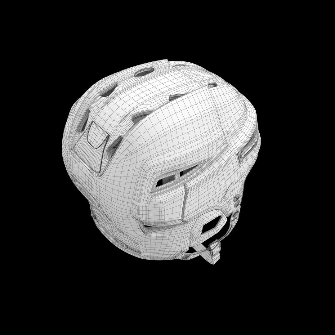 Hockey Helmet 3D Model – Bauer Re-Akt 100 White, PBR Textured - View 32