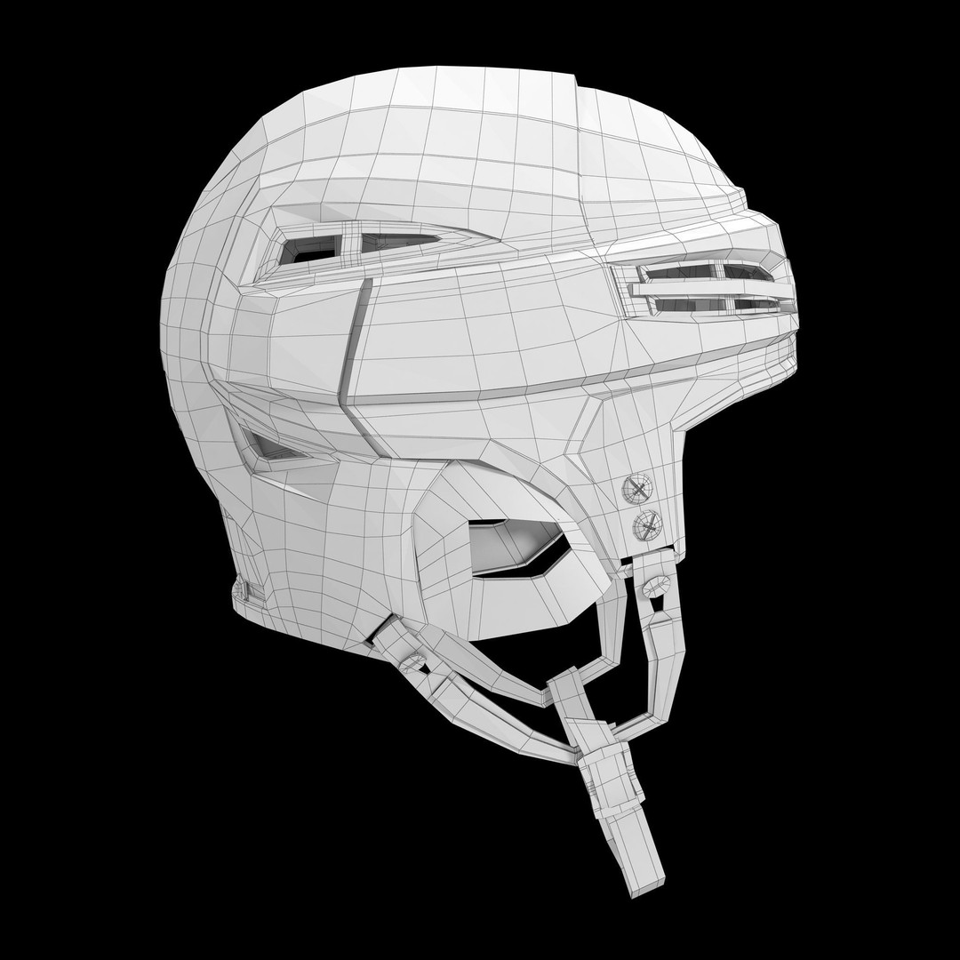 Hockey Helmet 3D Model – Bauer Re-Akt 100 White, PBR Textured - View 33