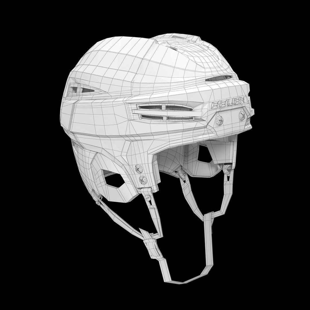Hockey Helmet 3D Model – Bauer Re-Akt 100 White, PBR Textured - View 35