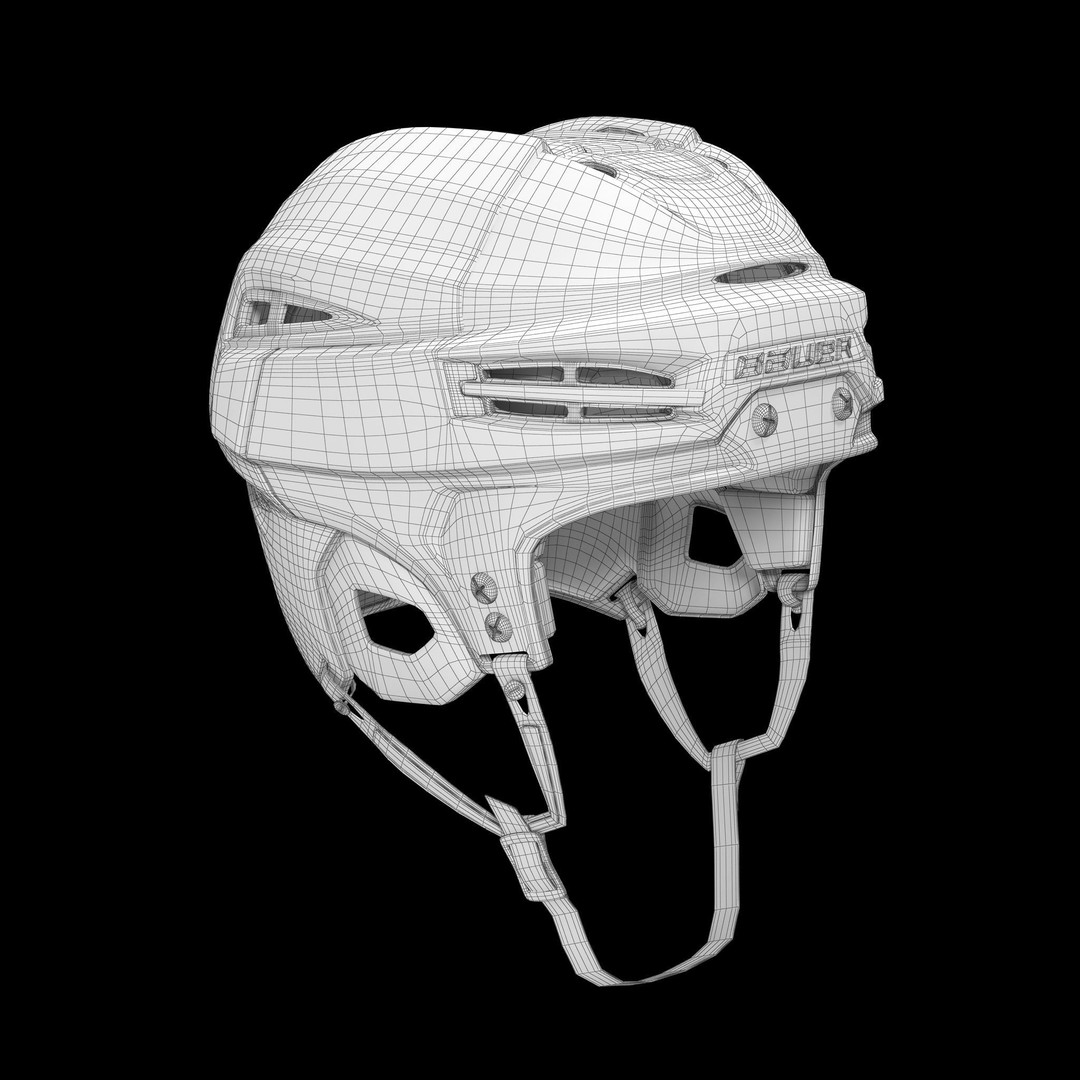 Hockey Helmet 3D Model – Bauer Re-Akt 100 White, PBR Textured - View 36