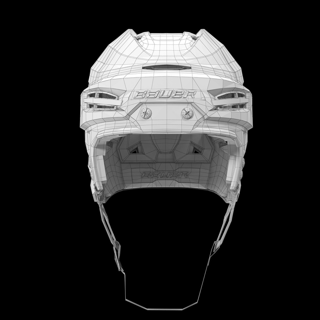 Hockey Helmet 3D Model – Bauer Re-Akt 100 White, PBR Textured - View 37