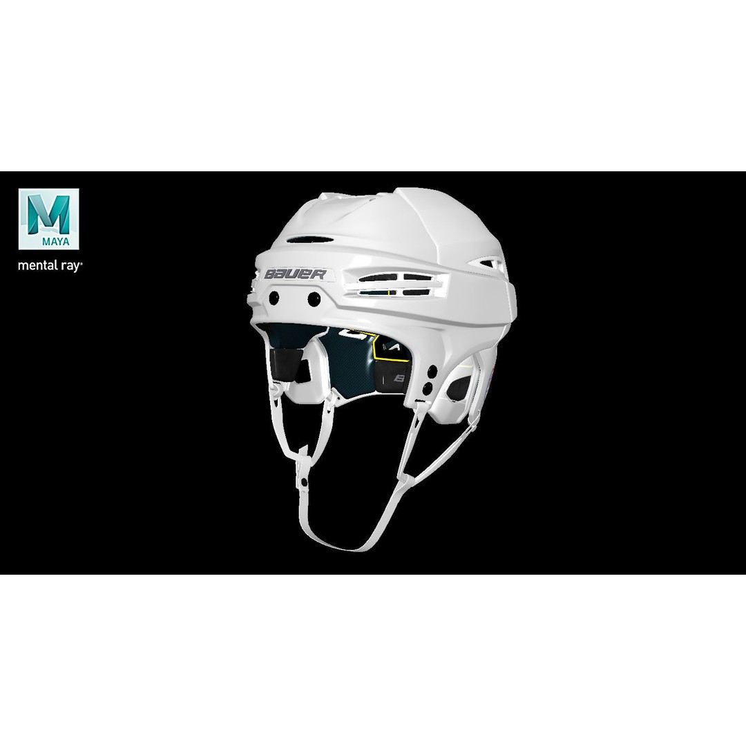 Hockey Helmet 3D Model – Bauer Re-Akt 100 White, PBR Textured - View 5