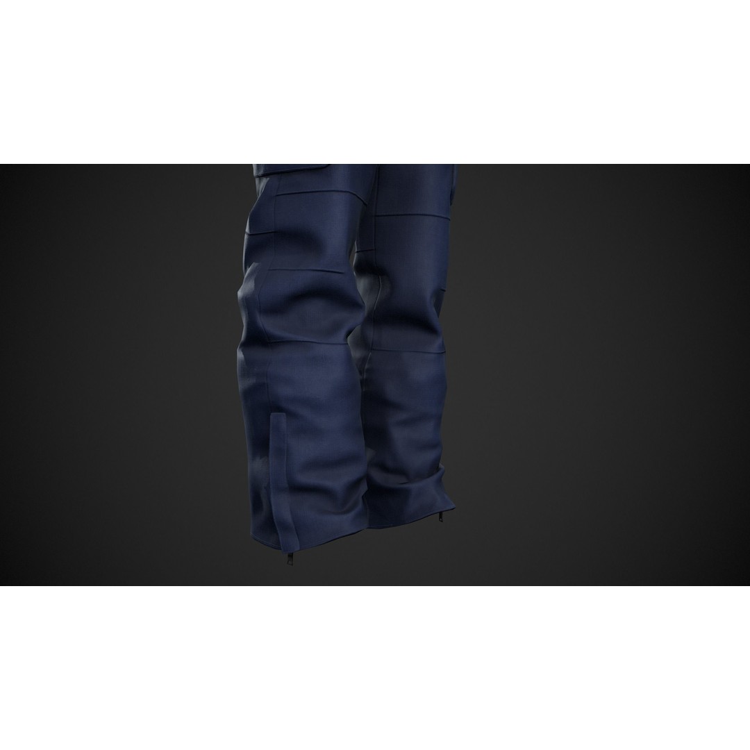Blue Snowboard Pants 3D Model – Low Poly PBR Game Asset, FBX - View 10