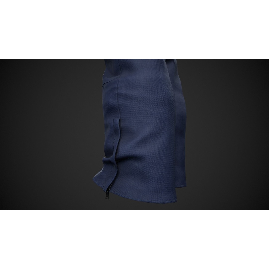 Blue Snowboard Pants 3D Model – Low Poly PBR Game Asset, FBX - View 11