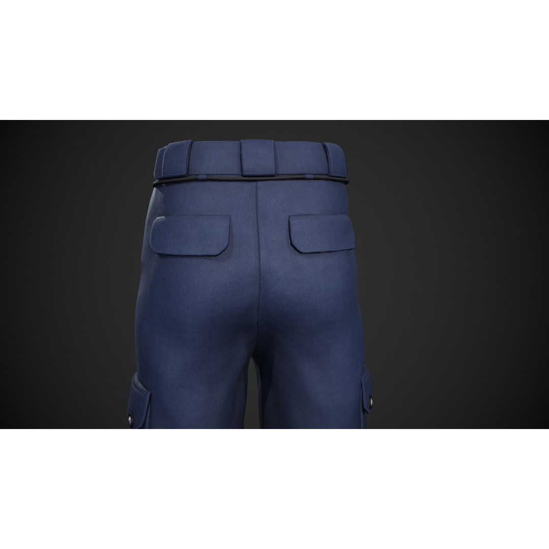 Blue Snowboard Pants 3D Model – Low Poly PBR Game Asset, FBX - View 12