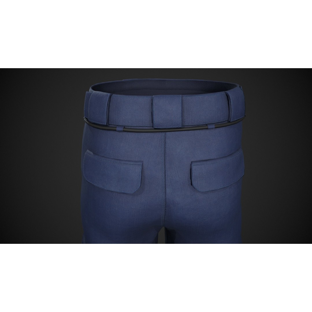 Blue Snowboard Pants 3D Model – Low Poly PBR Game Asset, FBX - View 13