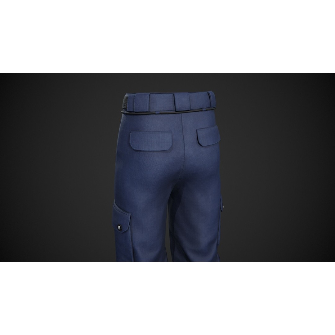 Blue Snowboard Pants 3D Model – Low Poly PBR Game Asset, FBX - View 14