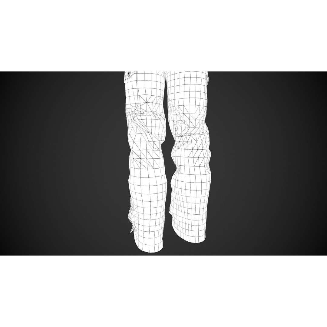 Blue Snowboard Pants 3D Model – Low Poly PBR Game Asset, FBX - View 20