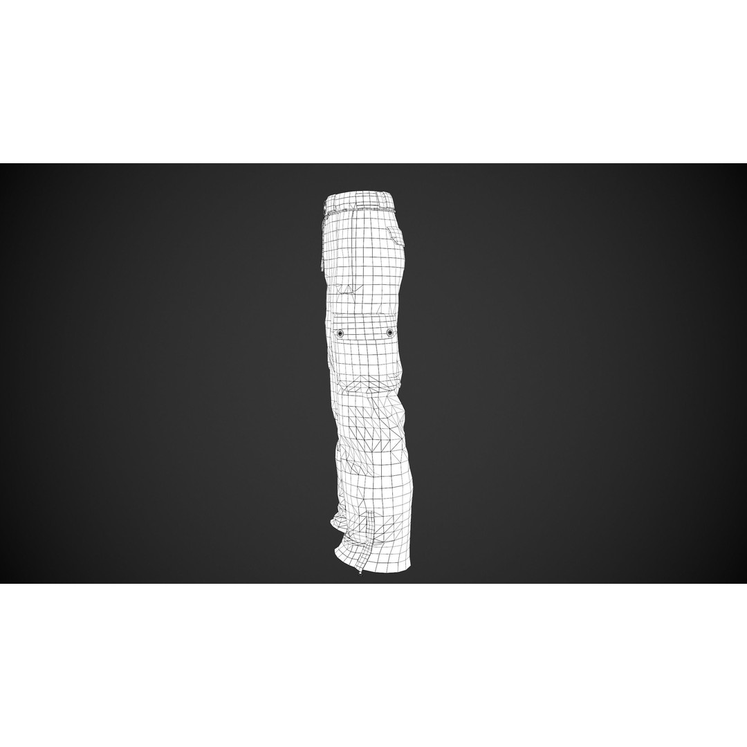 Blue Snowboard Pants 3D Model – Low Poly PBR Game Asset, FBX - View 22