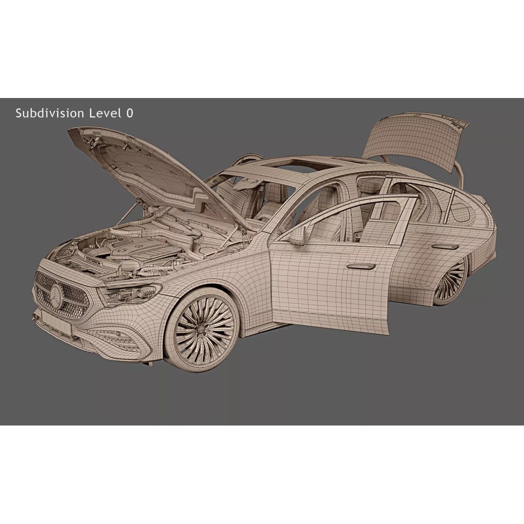 2024 Mercedes-Benz E-Class 3D Model – High Poly PBR Car Asset, FBX - View 32