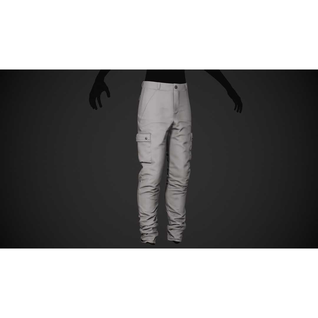 Gray Snowboard Pants 3D Model – Low Poly PBR Asset for Games - View 10