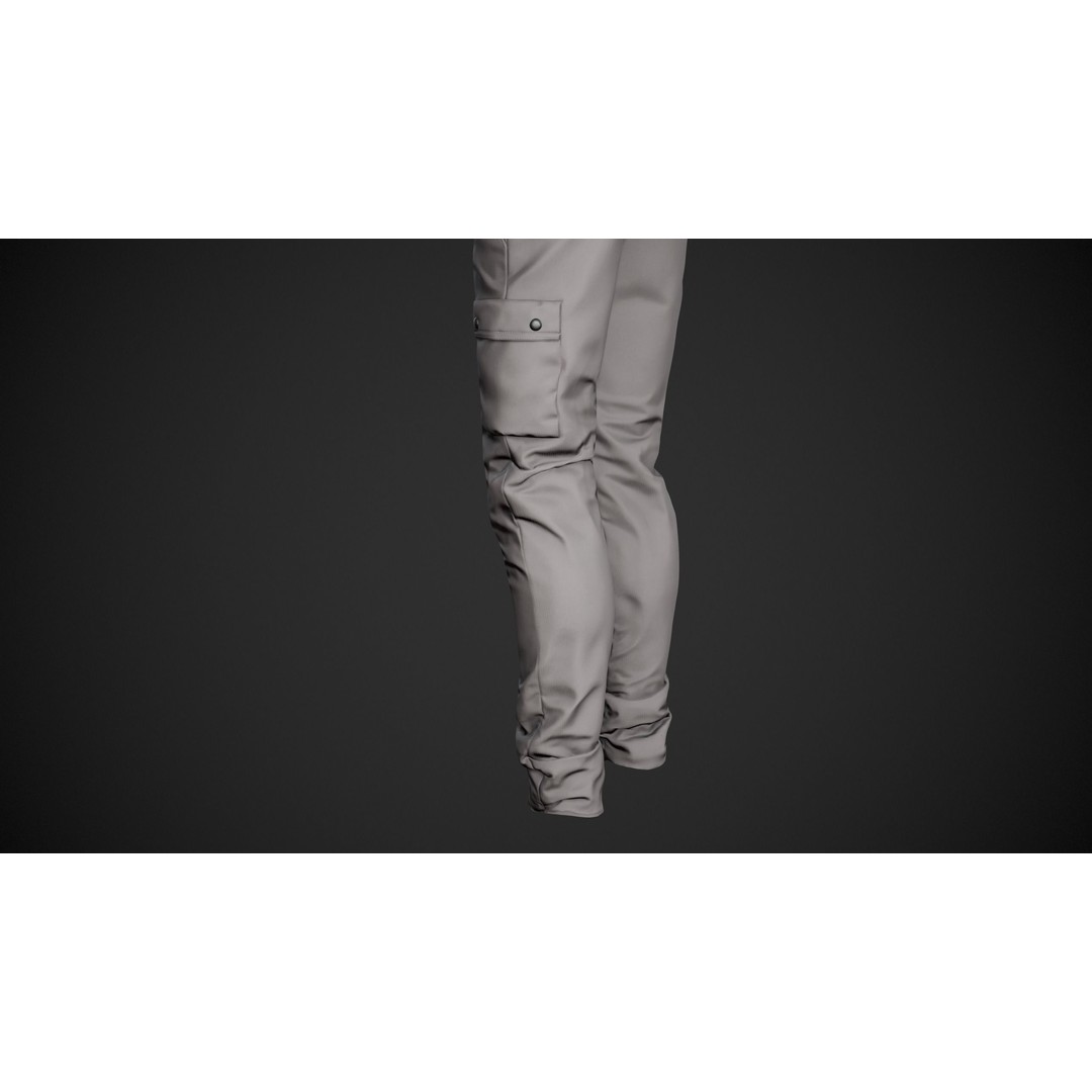 Gray Snowboard Pants 3D Model – Low Poly PBR Asset for Games - View 12
