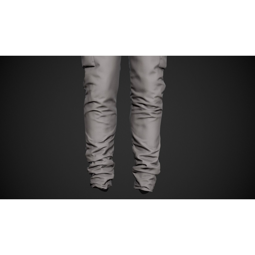 Gray Snowboard Pants 3D Model – Low Poly PBR Asset for Games - View 13