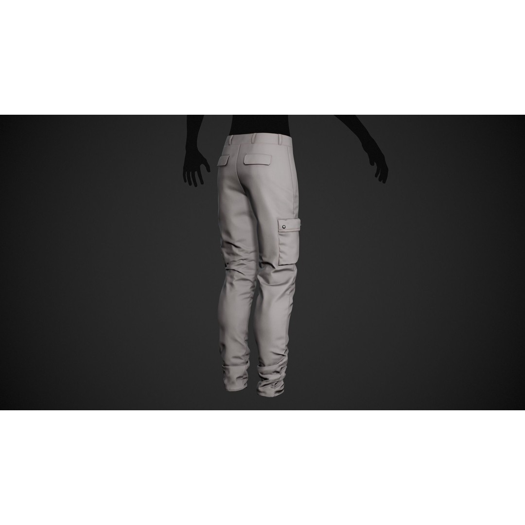 Gray Snowboard Pants 3D Model – Low Poly PBR Asset for Games - View 4